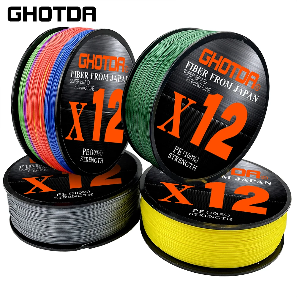 Ghotda-sedal de pesca de carpa 300-500mwear-resistente, hilo de pesca de 12 hebras, multifilamento, más lejos y mejor corte, sedal de pesca de agua - imagen 3