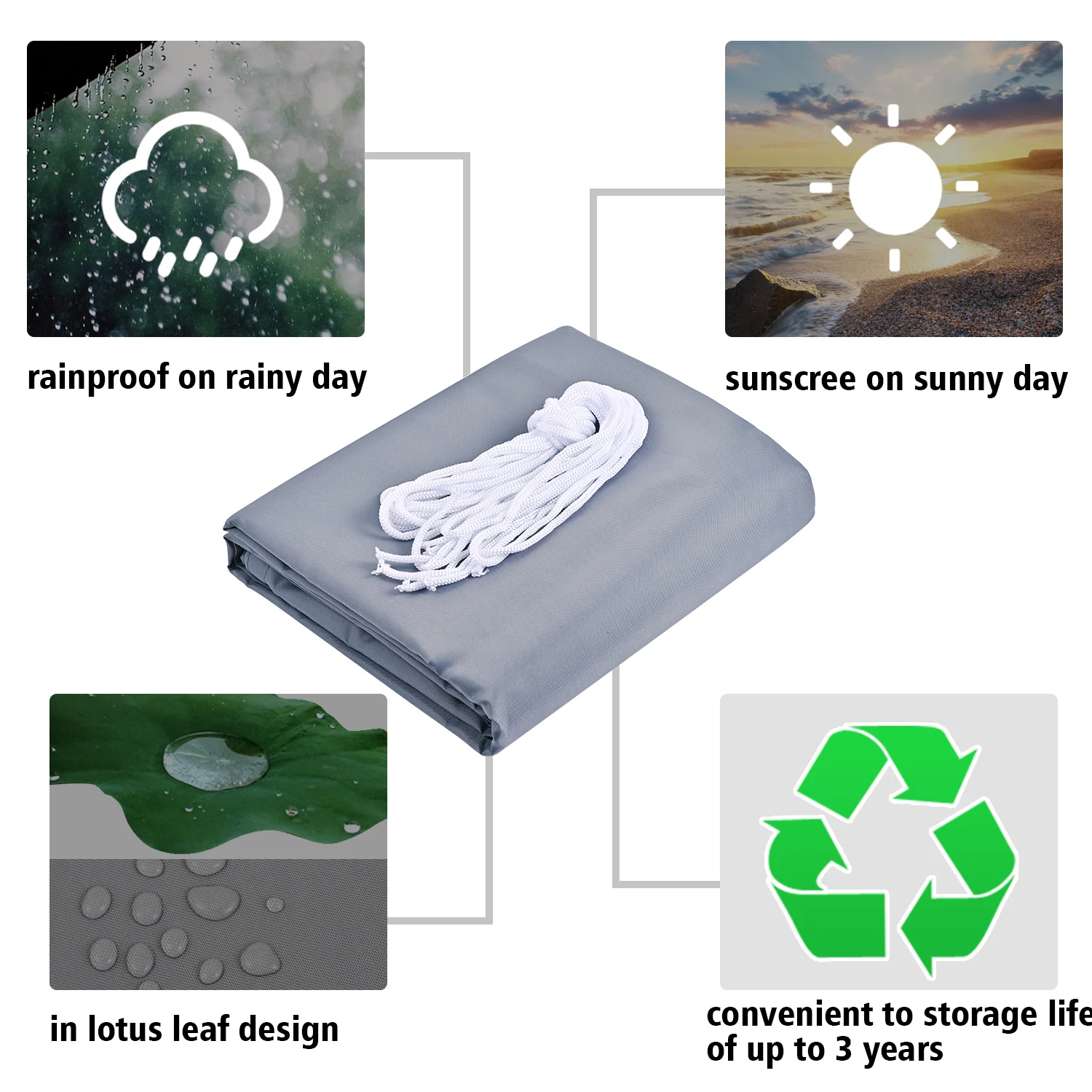 Toldo impermeable 300D para exteriores, cubierta de tela Oxford de lona anti-UV con protector solar y lluvia, decoración de jardín y patio - imagen 2