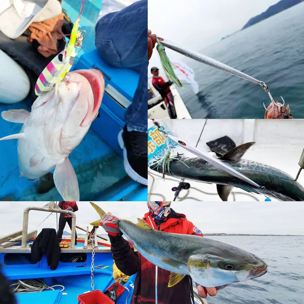 AS-anzuelos de calamar brillantes de acero inoxidable BKK, anzuelos de Jigging lento y rápido, ganchos de carbono que caen, accesorios de pesca de agua salada - imagen 4