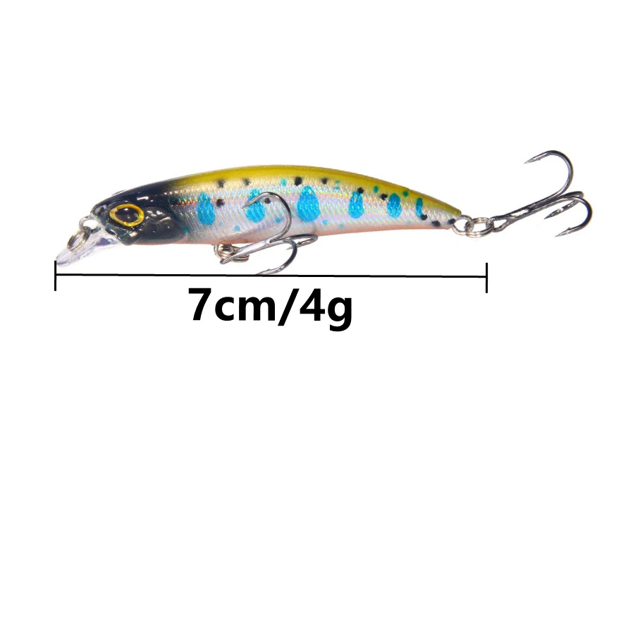 Señuelos de pesca con peso de calidad profesional, 1 Uds., 70mm, 4g, manivela de pececillo, modelo caliente, aparejos de cebo Artificial - imagen 4