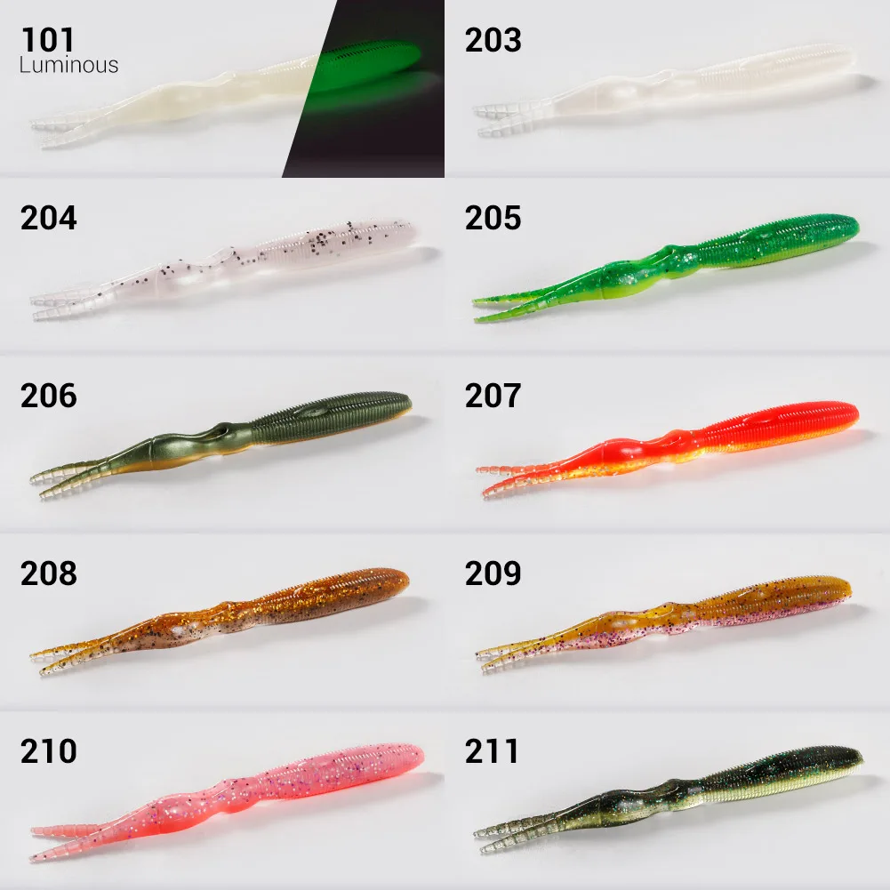 NOEBY-señuelo de pesca de silicona suave, cola larga doble, cebo suave Artificial, cabeza de plantilla de gusano, Swimbait para pesca de lubina, 14cm, 11,5g - imagen 3