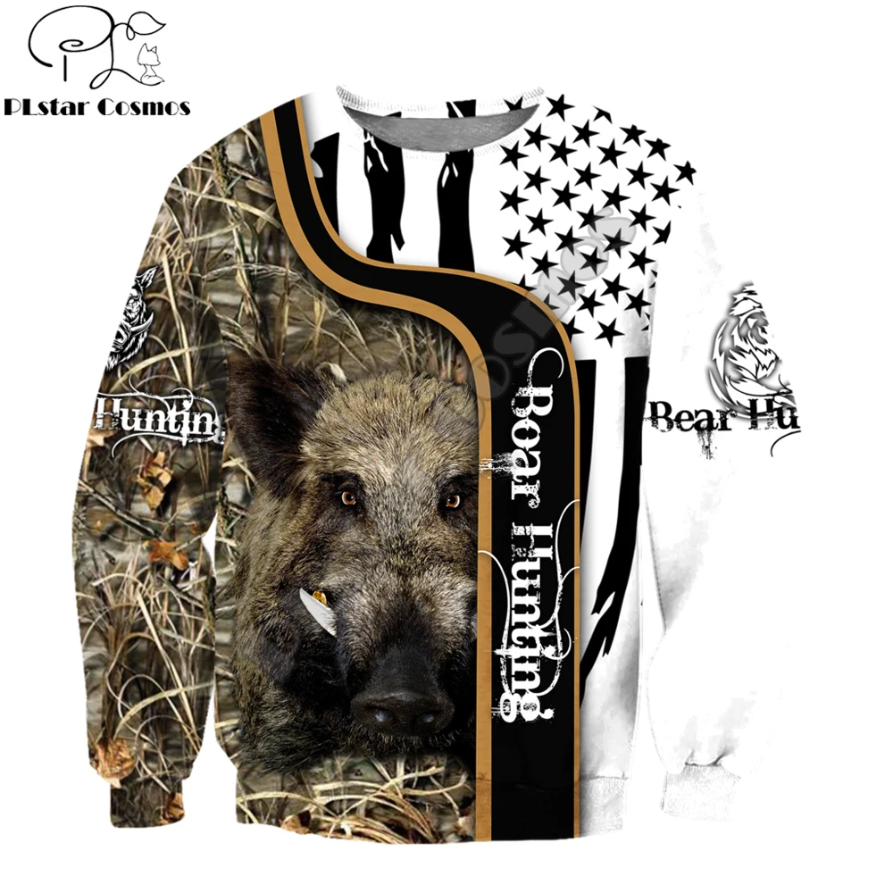 Hermosa caza de jabalí Caom 3D completamente estampado Unisex Deluxe Sudadera con capucha hombres sudadera Zip pulóver chaqueta Casual chándal KJ317 - imagen 5