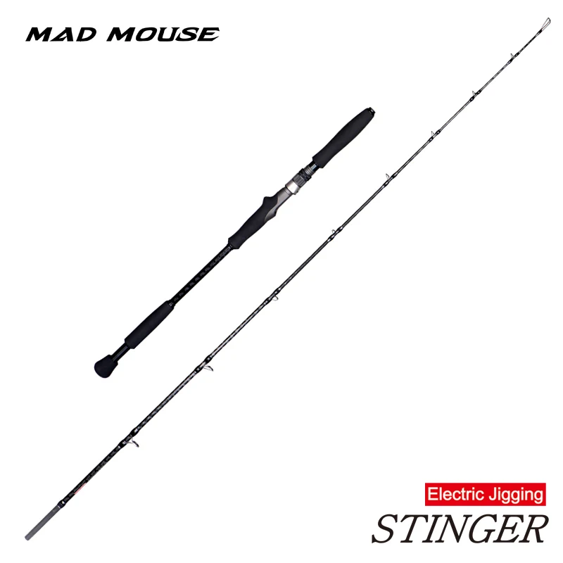 Nuevo Japón piezas completas fuji MADMOUSE Stinger caña de Jigging eléctrica 1,9 M peso de plantilla 300g 400g caña de barco de fundición caña de pescar en el océano