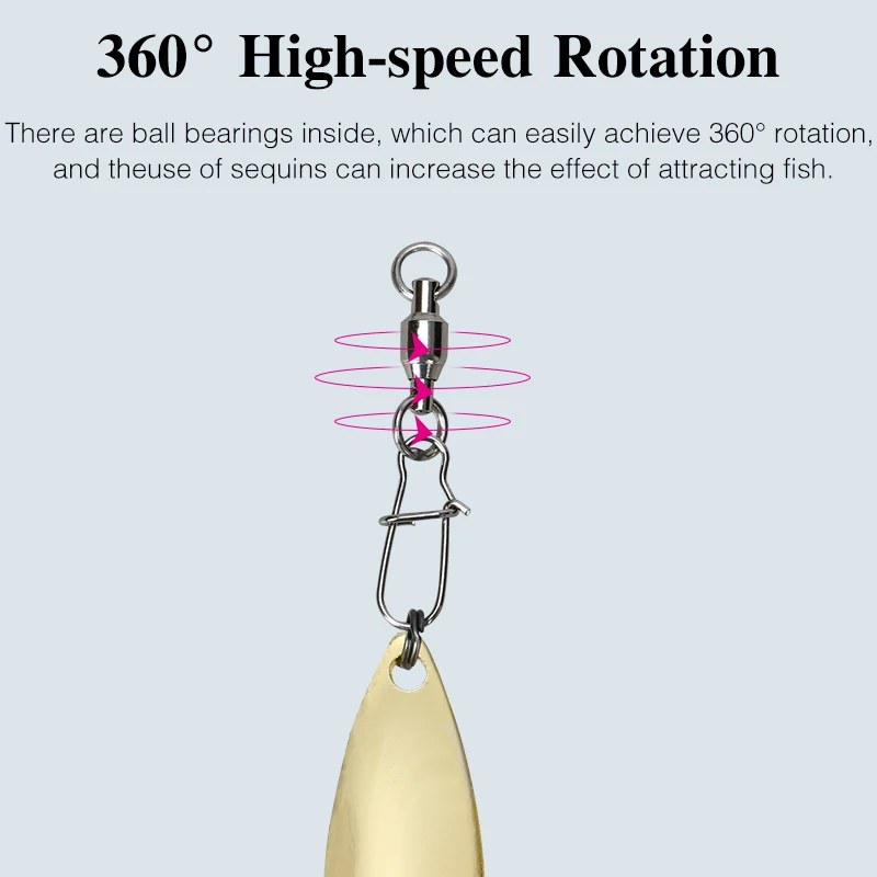 TSURINOYA-Rodamientos de bolas de acero inoxidable, 5 unidades, 360 °, Conector de alfileres fuertes, señuelo, accesorios de pesca - imagen 4