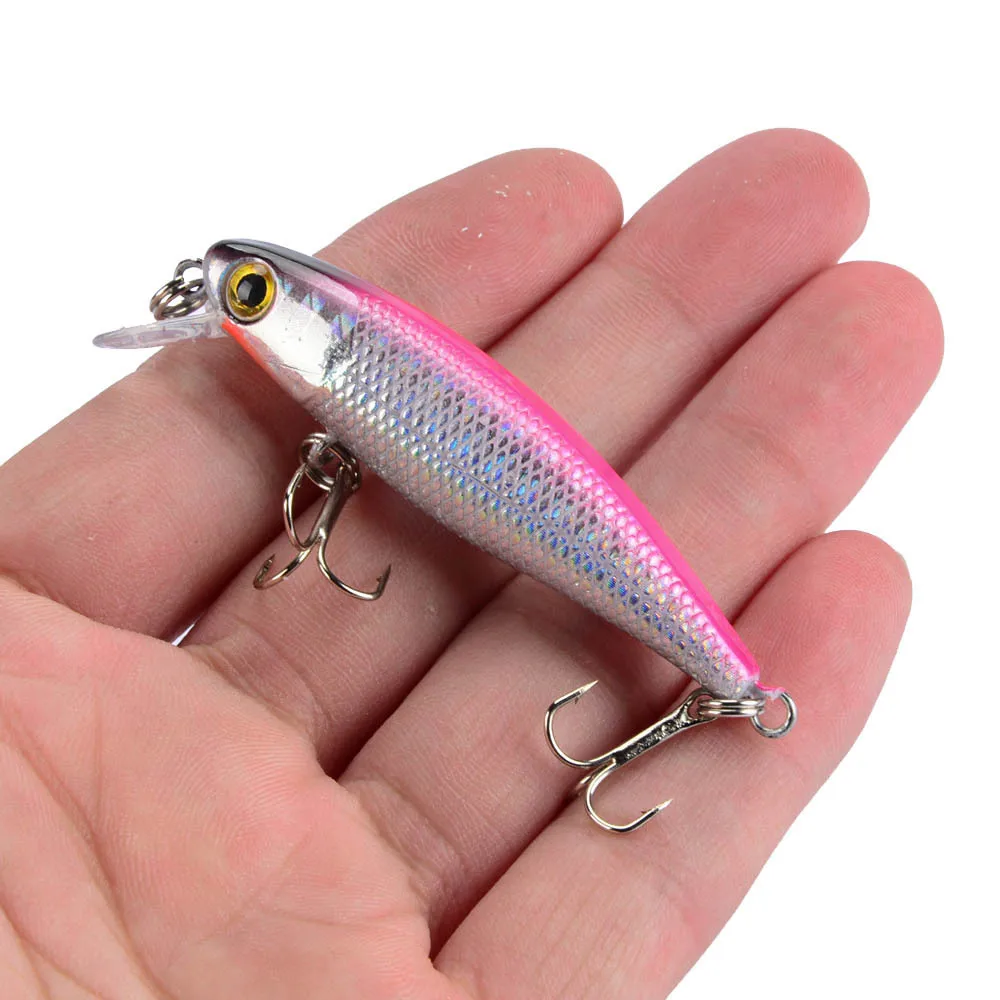 1 Uds 6,5 cm 4,5g señuelo de Pesca calidad Minnow señuelo ojos 3D cebo duro de plástico Pesca Artificial Jig Wobblers Crankbait cebo de Pesca - imagen 3