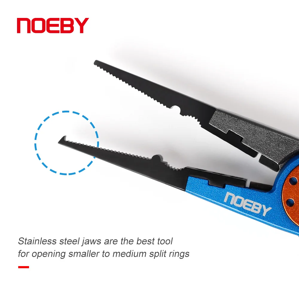 NOEBY-Alicates de pesca de acero inoxidable, herramienta multifuncional para quitar anzuelos, alicates de línea de corte para aparejos de pesca en el mar - imagen 4