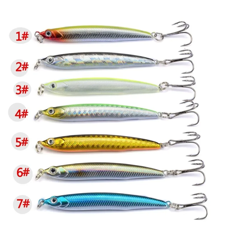 Señuelo de pesca de alta calidad, 1 Uds., 7cm, 10g, lápiz que se hunde, sábalo de fundición larga, cebo Artificial para pececillos, señuelos para Lucio - imagen 2