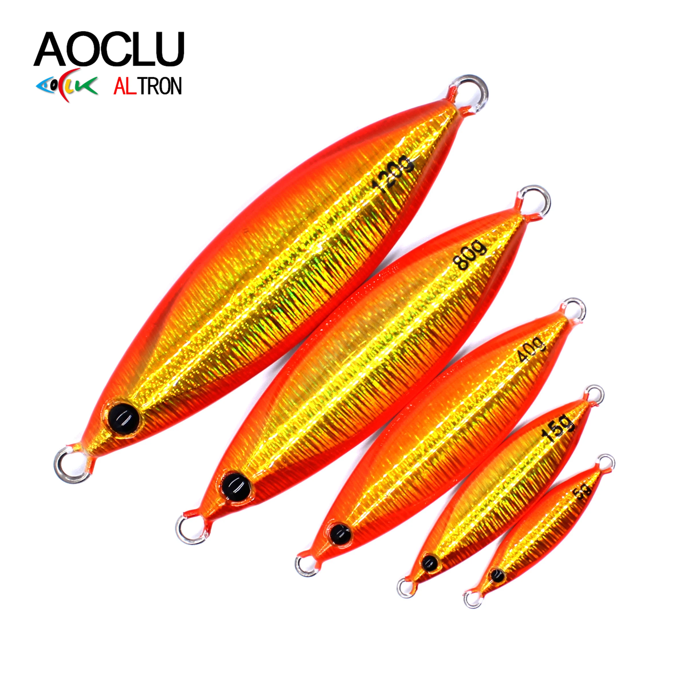 AOCLU-señuelo de pesca de hundimiento de cebo duro, barco de bajera fuerte luminoso UV, hoja de roca de playa, plantilla de Metal lenta, 5G, 15g, 40g, 80g, 120g