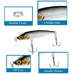 POETRYYI Señuelo Crankbait hundido pececillo cebo duro para lucio