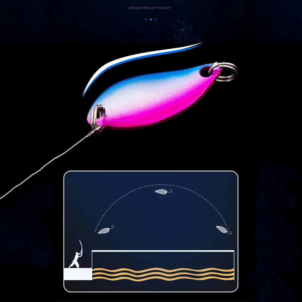 X-Fin 3cm 2,5g/3,5g/5g aparejos de pesca señuelo cuchara de Metal anzuelo afilado señuelo de lentejuelas duras cebo de agua dulce cucharas giratorias de agua salada - imagen 3