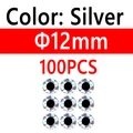 100pcs 12mm Silver