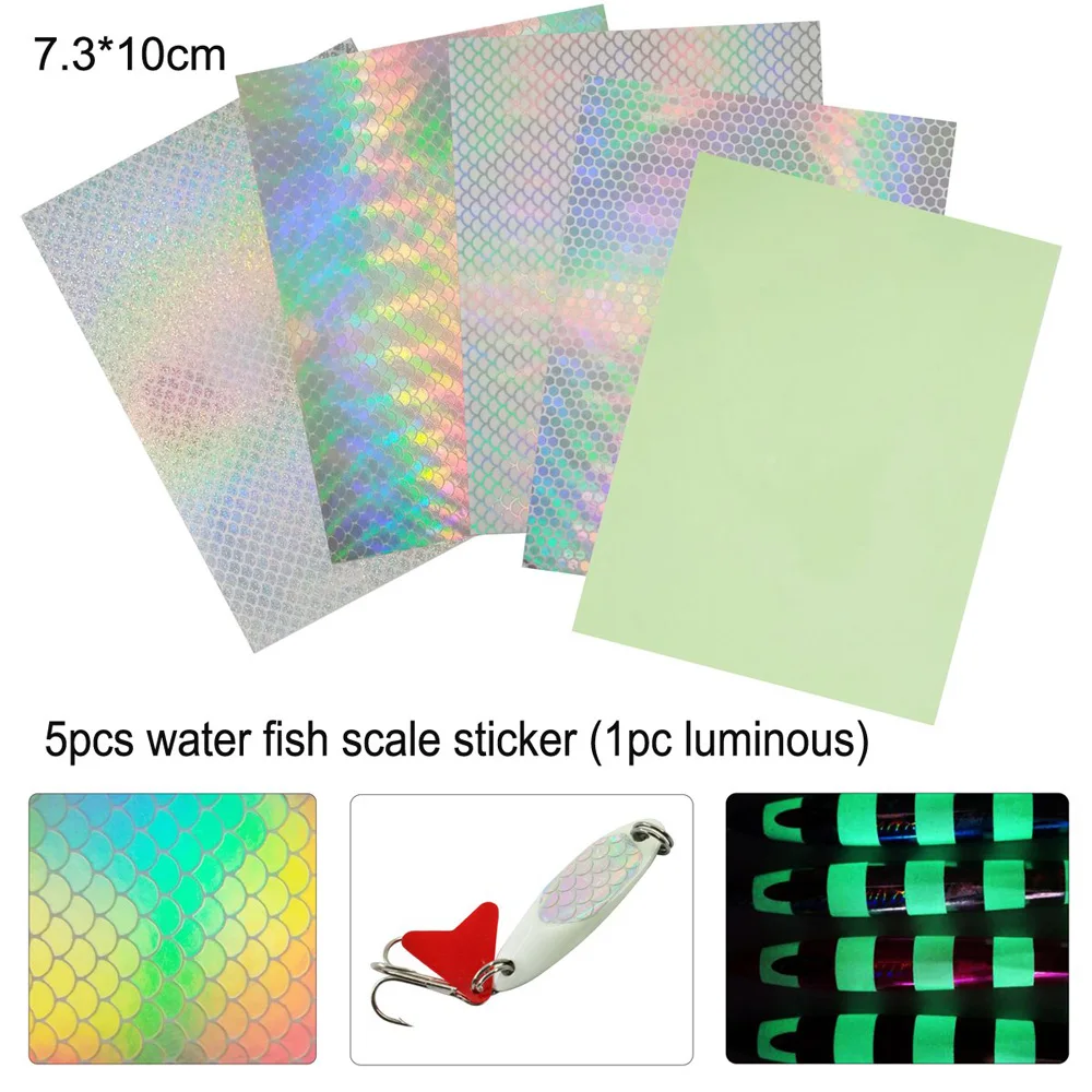 Cinta adhesiva holográfica para la fabricación de señuelos de pesca, pegatina luminosa de Metal duro, 15 unids/set - imagen 2