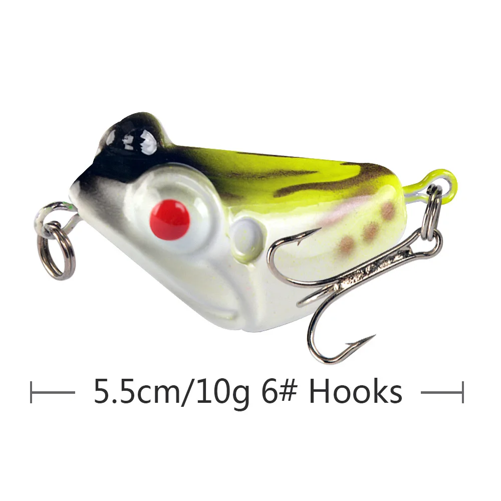 DHYJSFDC 1 Uds 5,5 cm 10g pesca señuelo Minnow señuelos crankbait Mix pesca cebo de rana Señuelos de Pesca con 3D los ojos - imagen 4