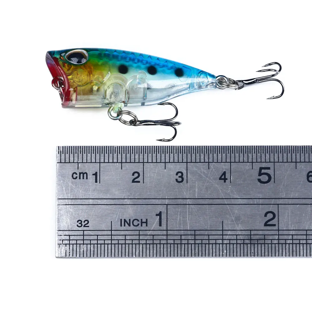 Mini Señuelos de Pesca Popper Crankbaits, Wobblers artificiales para curricán, Lucio, ojos 3d, Swimbait, pececillo, 4cm, 3,3g - imagen 4