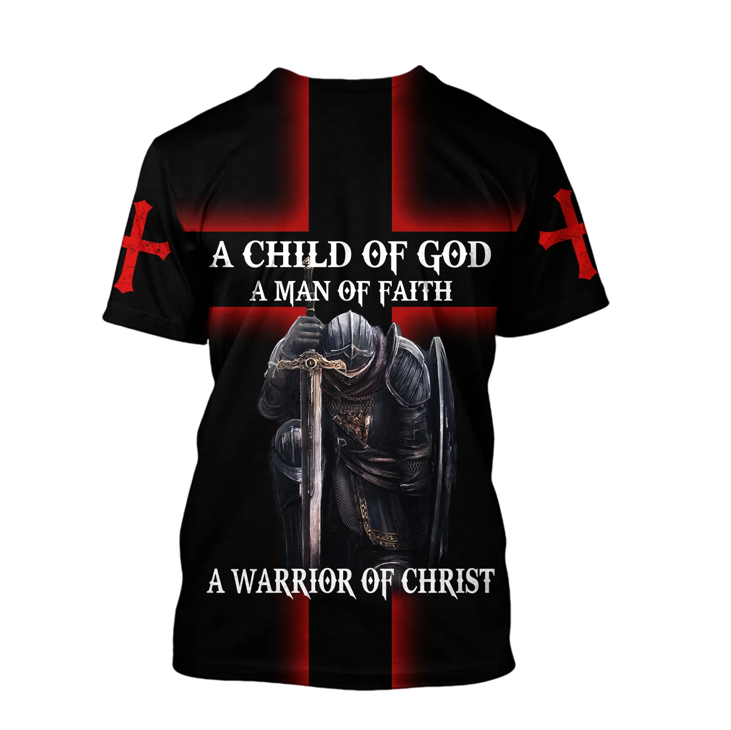 Camiseta Hipster fresca de verano para hombre, camiseta de manga corta con estampado 3D de León y Caballero Jesús, camisetas informales Unisex TX211 - imagen 4