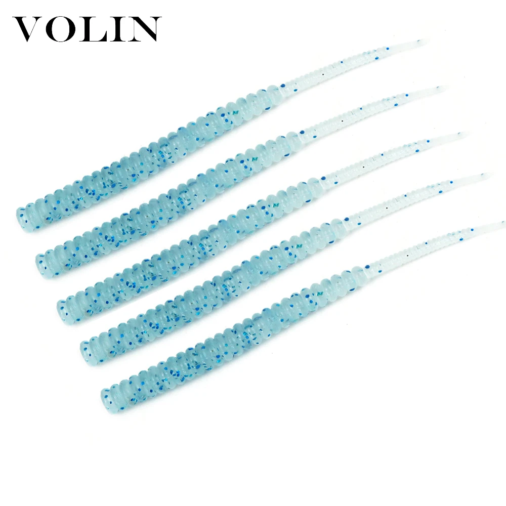 VOLIN-Cebo blando flotante TPE de 20 piezas, 65mm, 0,4g, Jig Worm Wobblers Swimbait UL, señuelo de pesca para trucha, gran oferta - imagen 4