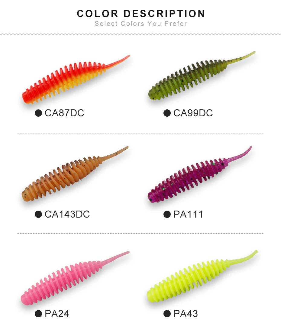 KESFISHING-Cebo Artificial de silicona para Pesca en hielo, señuelo suave de 38mm, 50 unidades - imagen 4