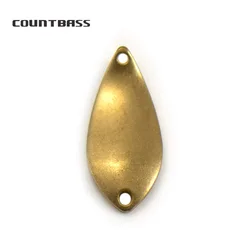 Countbass 50 piezas de latón mini cuchara de pesca en blanco tamaño 3/32 oz, señuelos de pesca de lubina de salmón