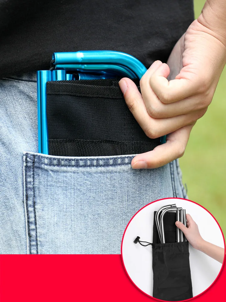 Silla plegable portátil para exteriores, Banco de pesca, taburete pequeño para acampar, Picnic, barbacoa, equipo de Metro, Mazar, actividades familiares - imagen 3