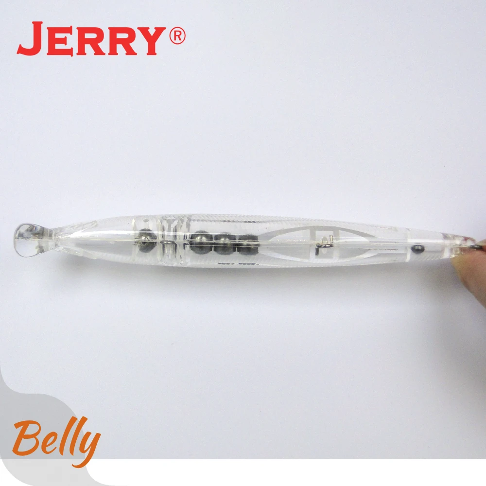 Jerry Spear-Señuelos de Pesca de agua salada, cebo duro, peso magnético sin pintar, Cuerpo en blanco, flotante, sonajero, Minnow, 10 piezas - imagen 5