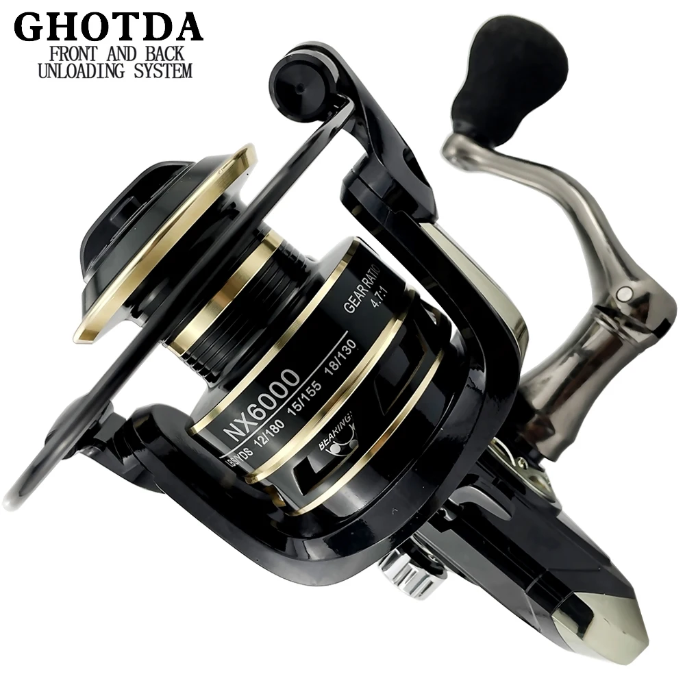 Ghotda-carrete de pesca giratorio de alta precisión, accesorios de pesca, arrastre máximo 8-10kg, 2000, 3000, 4000, 5000, 6000 - imagen 5