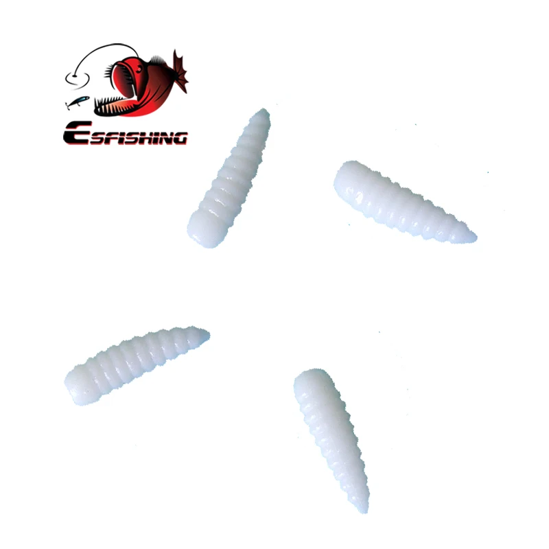 KESFISHING-señuelo de gusano de pan de 100 piezas, 0,6 ", Pesca de hielo de invierno, de silicona suave Isca, equipo de cebo de Pesca Artificial, venta al por mayor - imagen 4