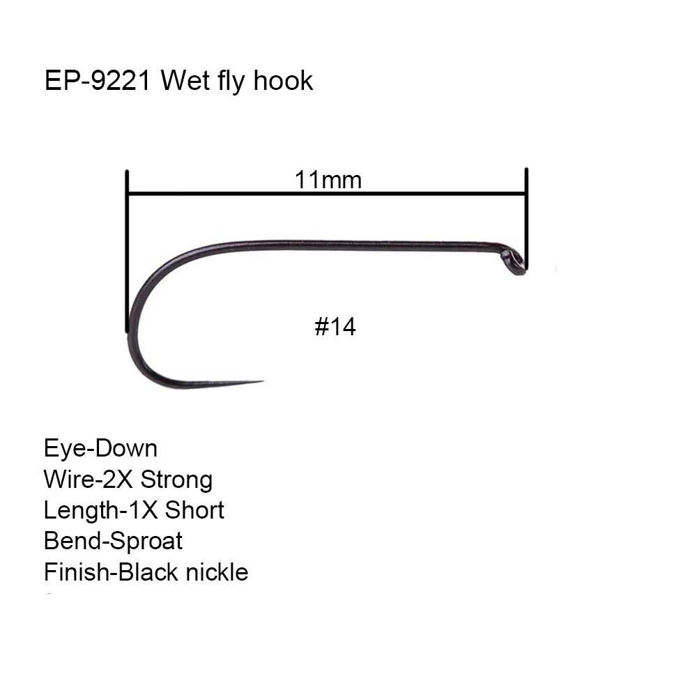 Eupheng Plus 25 uds 50 Uds EP-9221 anzuelos de competición sin púas anzuelos de pesca con mosca de níquel negro sin púas para moscas secas nuevo - imagen 3