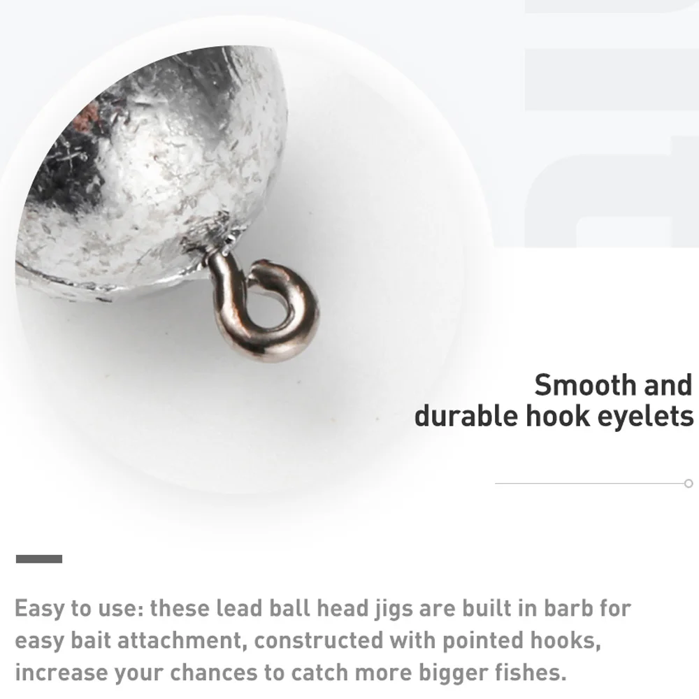 JOHNCOO 10 Uds UL anzuelo de pesca Jig Head 1g-7g anzuelo de púas señuelo suave anzuelo de pesca ligero anzuelo de cabeza - imagen 3