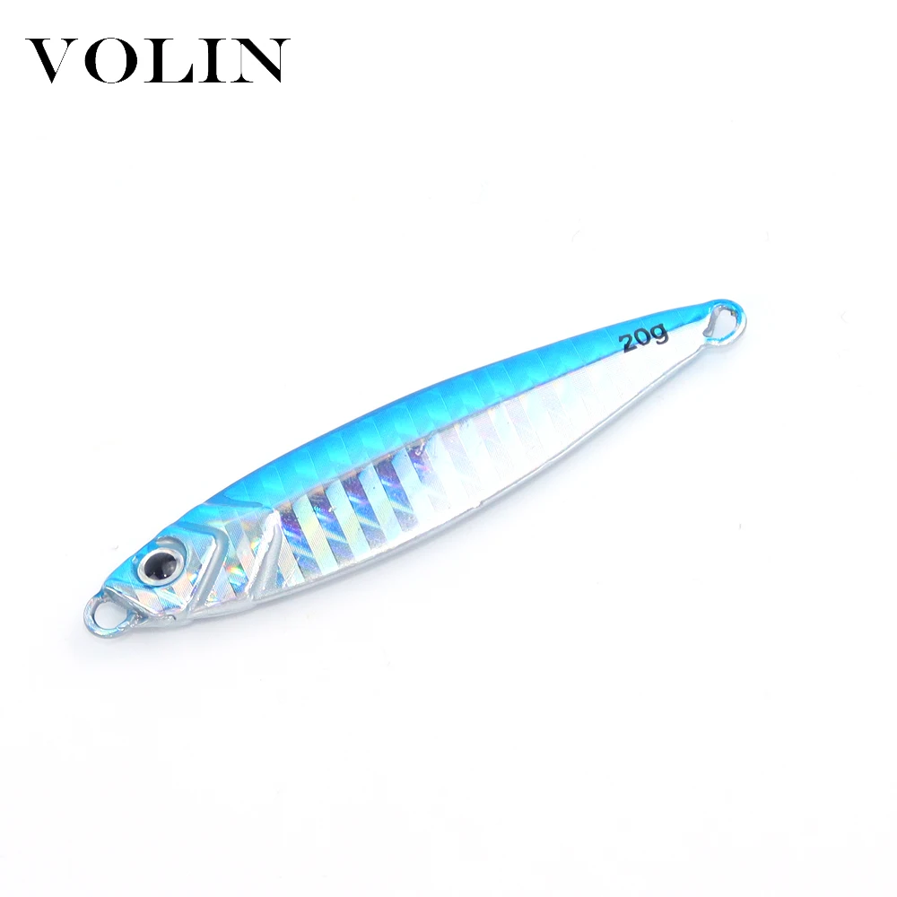 VOLIN-señuelo duro de Metal para pesca, plantilla de Metal para agua salada, 1 unidad, 10g, 15g, 20g, 30g - imagen 5