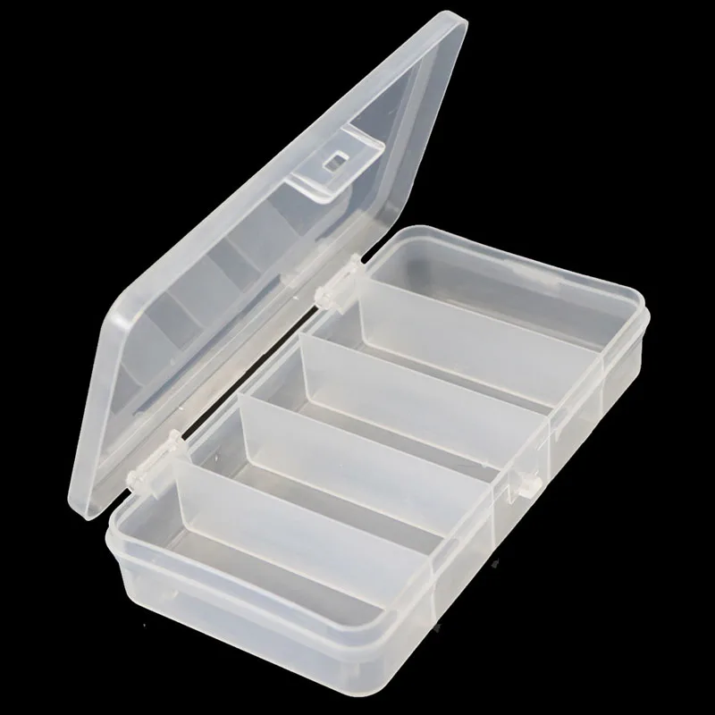 Caja de almacenamiento de plástico con 5 compartimentos, accesorio pequeño cuadrado para anzuelos de pesca, accesorio esencial para exteriores - imagen 3