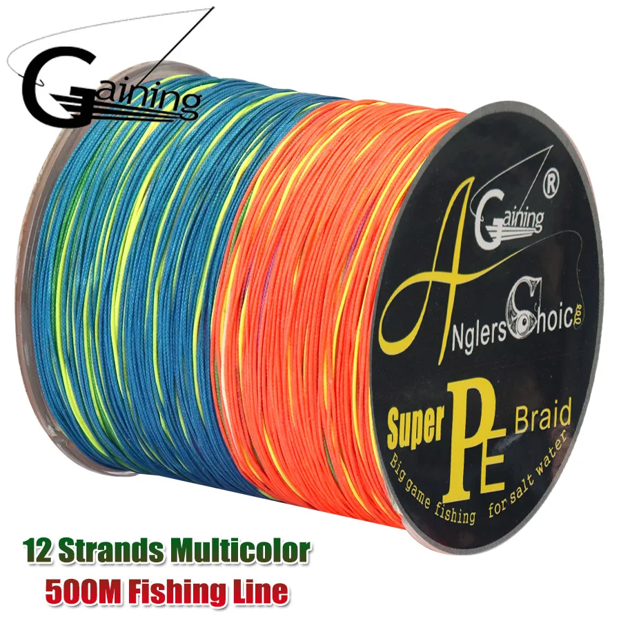 Línea de pesca trenzada de 12 hebras, 300m, 500m, 1000m, hilo de pesca trenzado de PE súper Multicolor, línea de peces de fuerte resistencia, 25LB-220LB - imagen 2