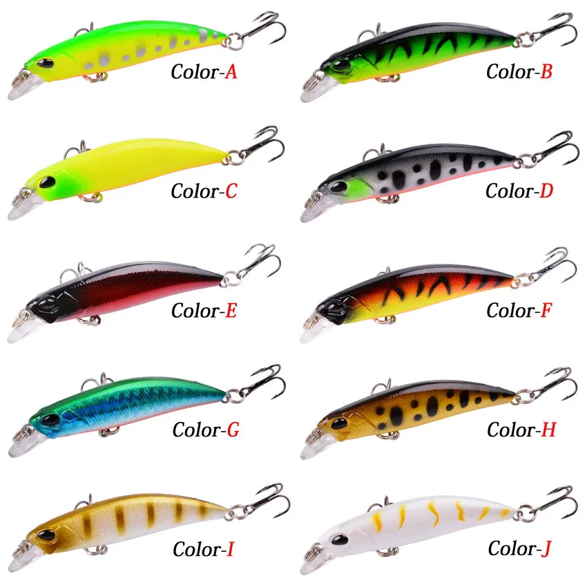 Juego de Señuelos de Pesca de pececillo lento, cebo duro Artificial, Wobblers, crankbait Isca, 4g, 7cm, 10 Uds. - imagen 3