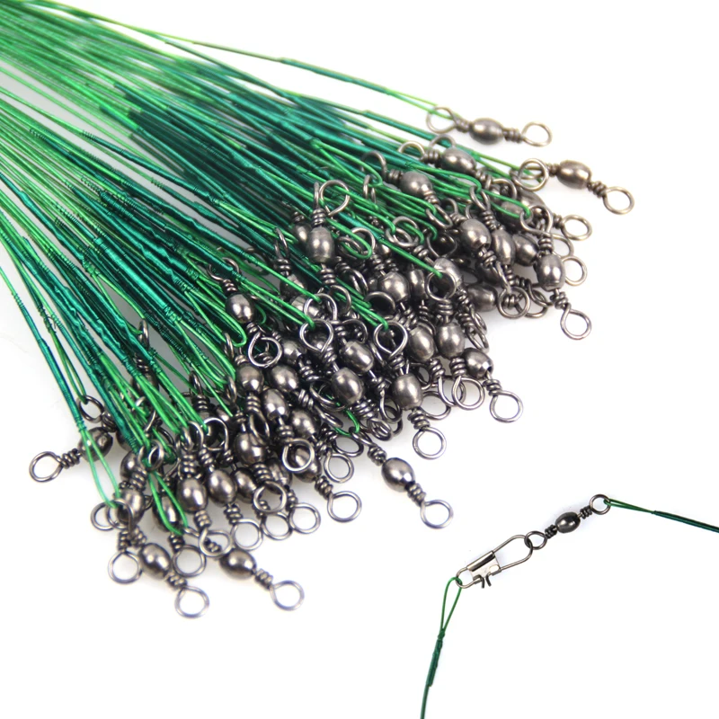 Sedal de pesca de acero antimordedura, líder de alambre de acero con giratorio, accesorio de Pesca de Mar, núcleo de plomo, 15/20/30cm, X809, 20 unidades - imagen 3