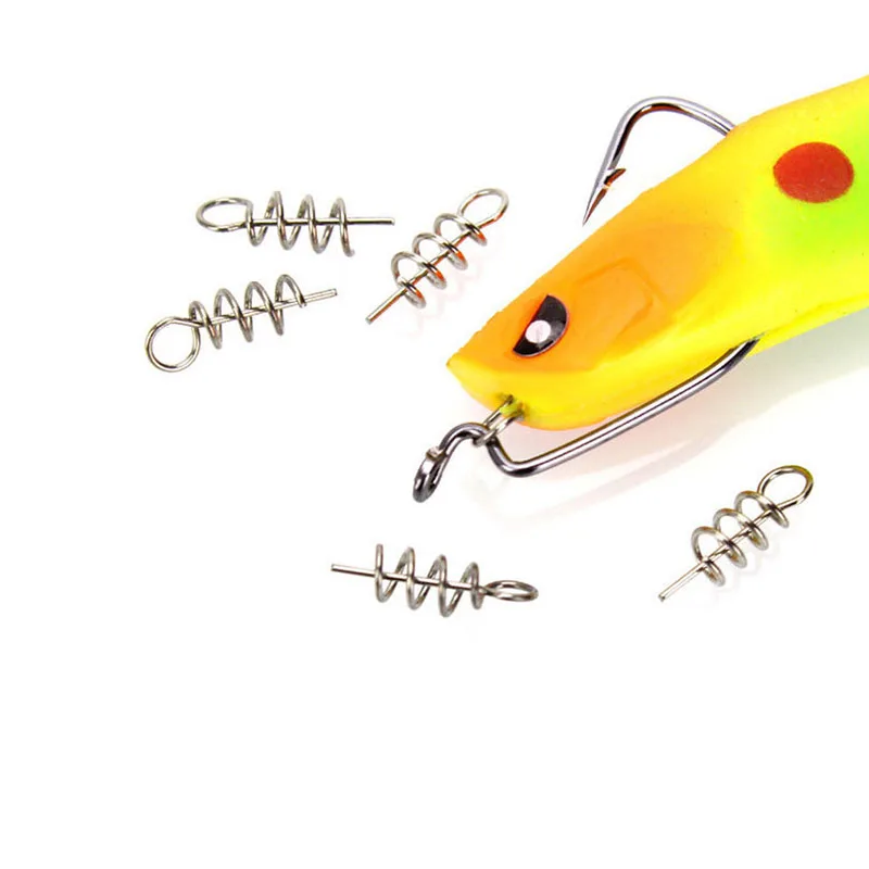 Pin de bloqueo de resorte de acero inoxidable, Perno de pesca, tornillo, gancho de manivela, Conector de pesca giratorio, aparejo de señuelo suave - imagen 4