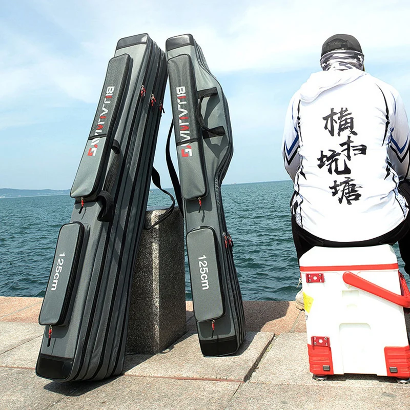 Bolsa para aparejos de caña de pescar, bolsa de almacenamiento de gran capacidad, multifuncional, impermeable, portátil, X626G, 130CM - imagen 4