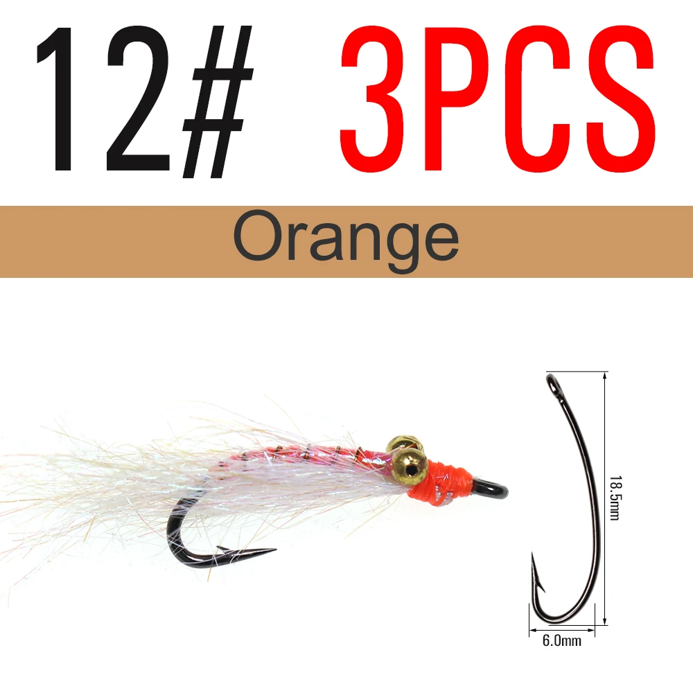 3pcs Orange Size 12