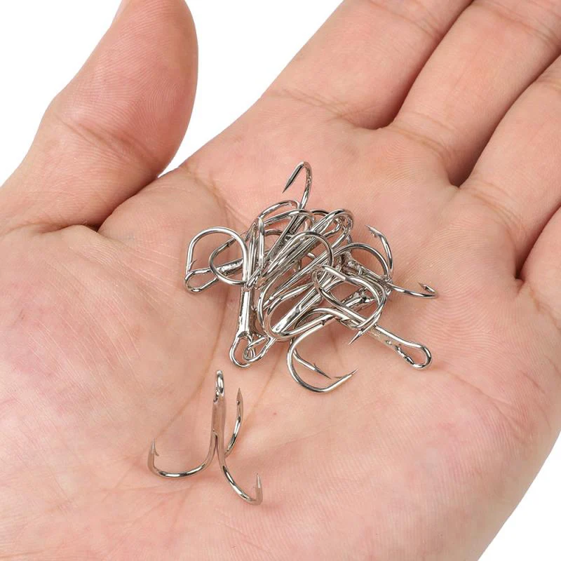 Mosodo-anzuelos de pesca triples de acero al carbono, accesorios de pesca de mar, herramientas de aparejos, 50 unids/caja - imagen 3