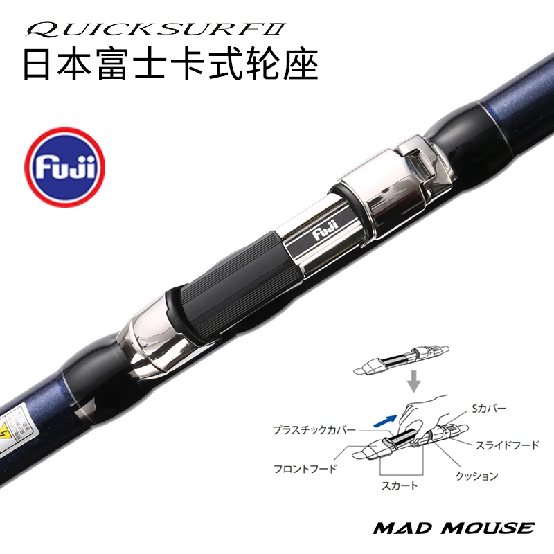 Nuevo MADMOUSE QUICK SURF 4,25 M/4,05 M BX 3 secciones Fuji piezas espiral X carbono Surf caña de pescar plomo 100-300g Surf varillas giratorias - imagen 3