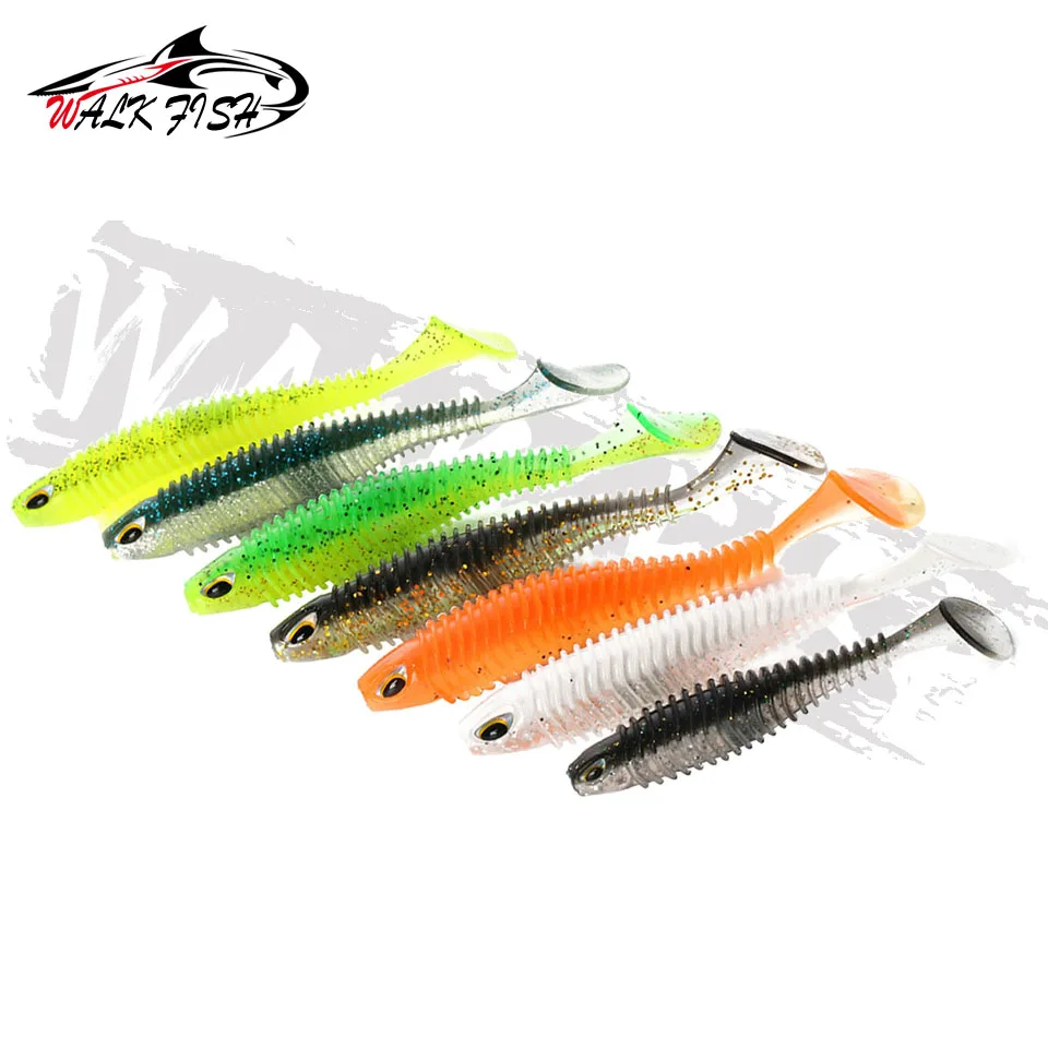 A pescar peces de señuelo para sábalo Rana pie plantilla Wobblers artificiales de silicona cebo 8cm 11cm 3D ojos para bajo aparejo de pesca de Lucio - imagen 2