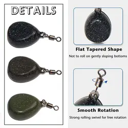 Plomo giratorio forma plana para pesca de carpa