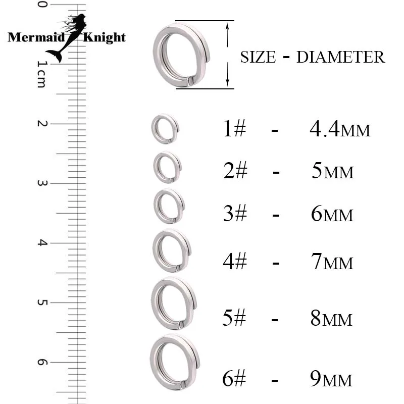 MK-anillo dividido de acero inoxidable, Conector de pesca de marca, anzuelos de pescado, modelo caliente, señuelo, accesorios, 60 ~ 100 unids/bolsa - imagen 2