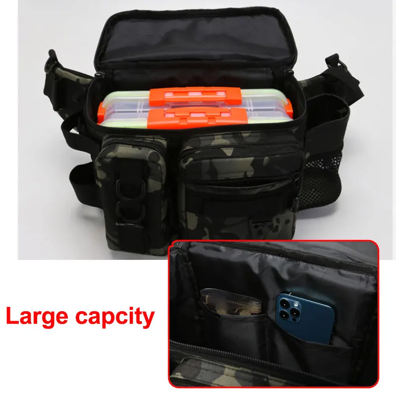 Riñonera de pesca, bolso cruzado de un solo hombro, almacenamiento de utilidad, caja de pesca, XA256G - imagen 4