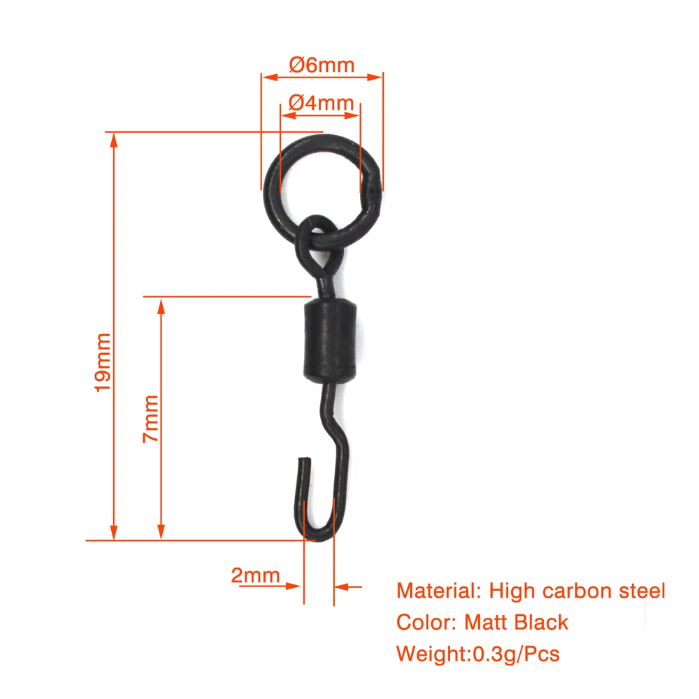 MNFT 10 Uds. Spinner giratorio de cambio rápido para pesca de carpa, aparejo de aparejo, aparejos de Ronnie, anillos giratorios para aparejos de pesca, accesorios - imagen 5