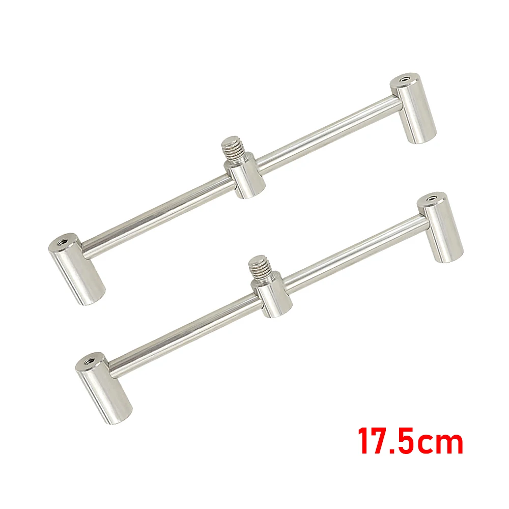 Hirisi-Juego de vainas de caña de pescar de carpa de acero inoxidable, con 2 palos bancarios y 2 barras de zumbido, soporte para caña, accesorios de pesca - imagen 4