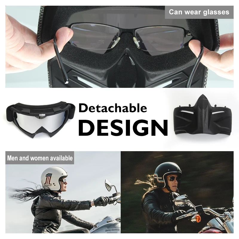 Mosodo-Gafas de esquí con máscara facial extraíble para hombre y mujer, lentes de esquí, gafas de moto de nieve, antiniebla - imagen 5