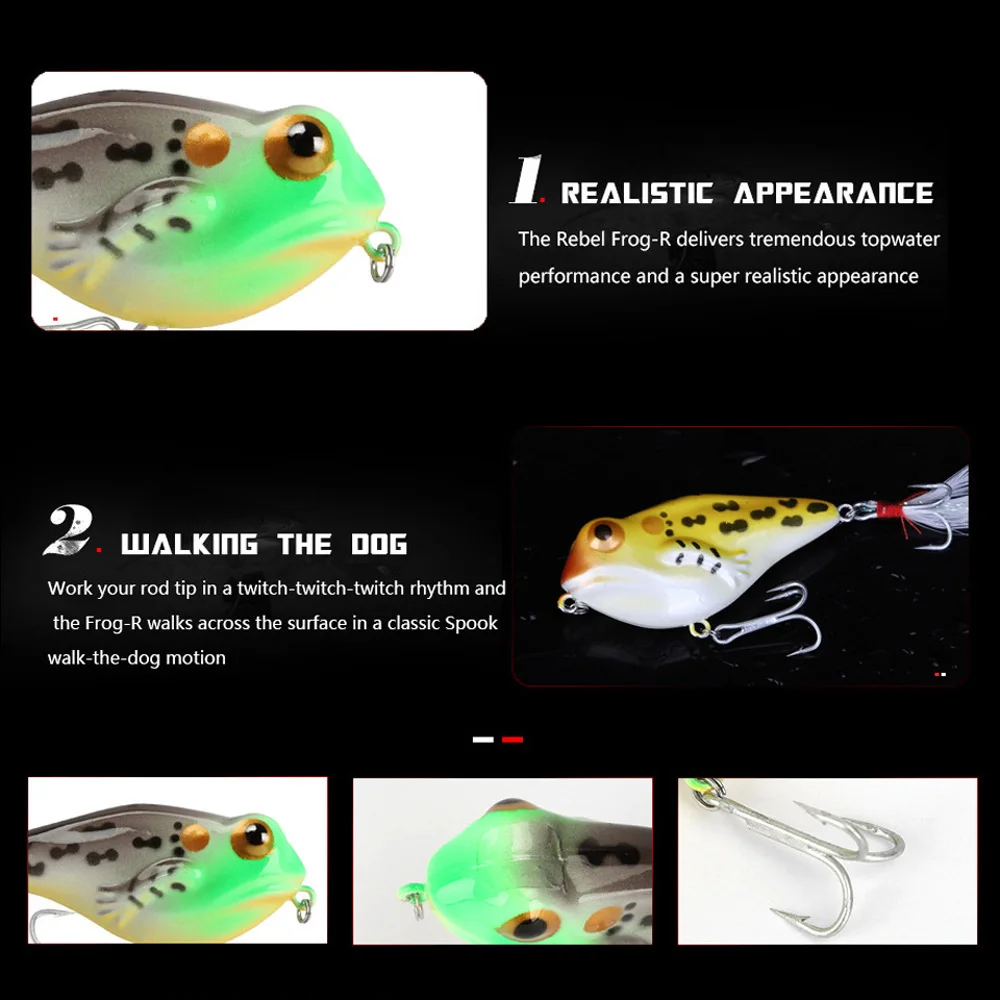 Señuelo duro de pesca Crankbait, cebo de plástico japonés, 6cm/8g, Rana, roca fioating, Topwater, Wobblers Minnow, 1 unidad - imagen 4