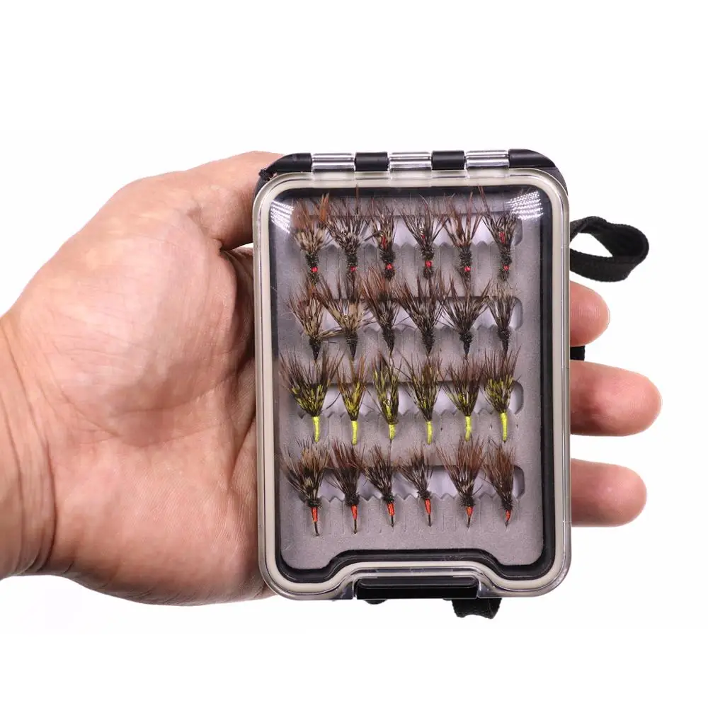 Bimoo 24PCS/Box Tenkara Flies in Waterproof Fly Box Size #12 Barbed Hook Tenkara Fishing Fly - imagen 5
