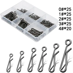 Enganches de acero inoxidable para pesca, enganches de gancho, conector giratorio de enclavamiento, aparejos de pesca, anillo de seguridad