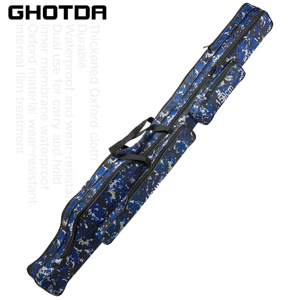 Caña de pescar impermeable, bolsas de Pesca Oxford gruesas de 2/3 capas, bolsa de almacenamiento de gran capacidad de herramientas de caña de pescar, 150/130/120/110cm - imagen 2