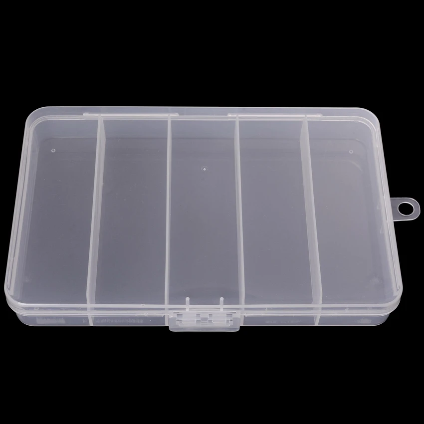 Caja de pesca de 5 compartimentos, accesorios de pesca, caja de herramientas de anzuelo de cebo, almacenamiento de alta calidad, caja de aparejos de pesca transparente - imagen 5